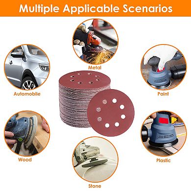 120Pcs 5 Inch 8 Hole Sanding Discs 2000 Grit Sandpapers for Random Orbital Sander Pads