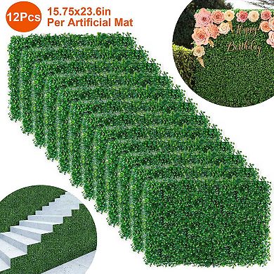 12pcs 23.6x15.75in Artificial Boxwood Topiary Hedge