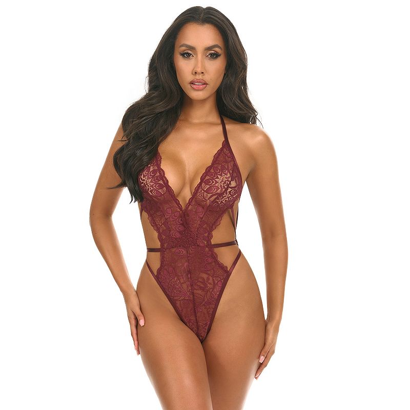 Women's Oh La La Cheri Lina Teddy Lingerie 52-11972, Size: Large-XL, Zinfandel