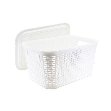 Plastic Storage Basket with Lid