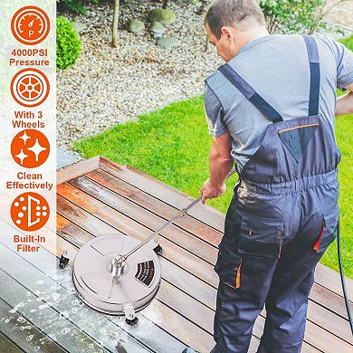 15in High Pressure Washer Flat Surface Cleaner 4000psi