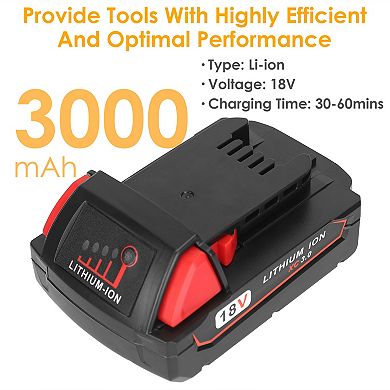 18V Replacement Battery Compatible with Milwaukee M18 Cordless Power Tools