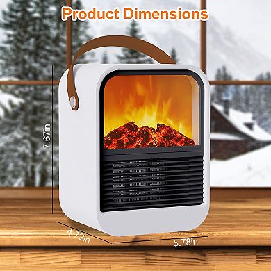 1500w Portable Electric Fireplace Heater 2 Gear Temperature