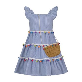 Baby & Toddler Girl Blueberi Boulevard Triple Tier PomPom Sundress