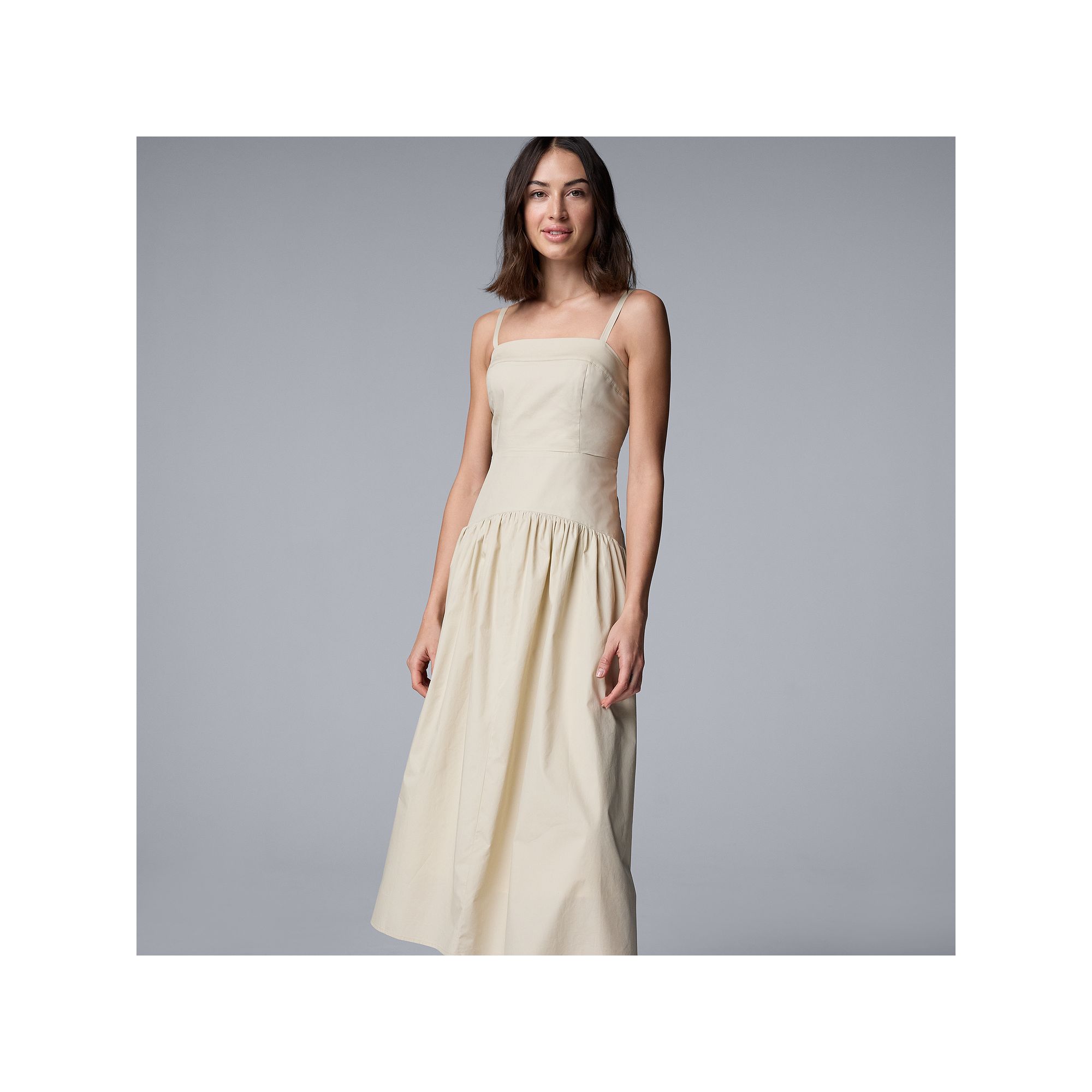 Womens Simply Vera Vera Wang Drop Waist Midi Dress, Size: XS, Academy Gree