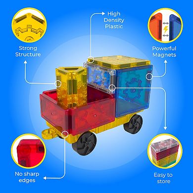 Disney Jr. Mickey Mouse Train Magnetic Tiles 41-Piece Set by Tytan Toys