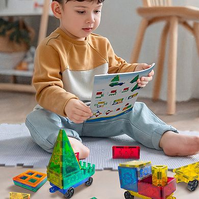 Disney Jr. Mickey Mouse Train Magnetic Tiles 41-Piece Set by Tytan Toys