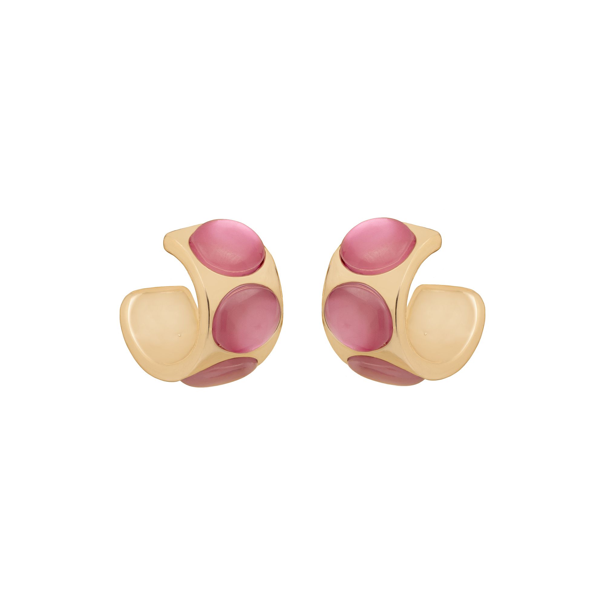 Emberly Gold Tone Resin Stone Hoop Earrings, Womens, Pink