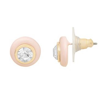 Emberly Gold Tone Colored Stud Earrings with Simulated Stone