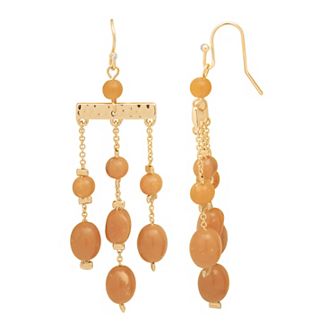 Emberly Gold Tone Bar & 3 Drop Earrings