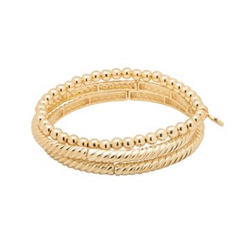 Emberly Gold Tone 3 pk Stretch Bracelet Set