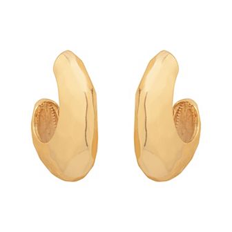 Emberly Gold Tone Textured Chunky Hoop Earrings