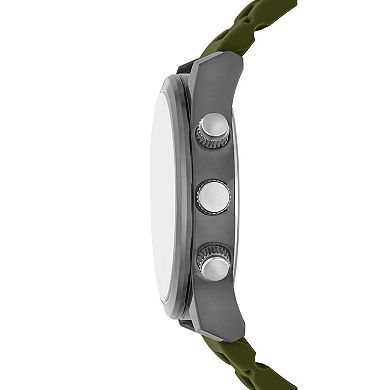 Men's Folio 3-Piece Three Hand Green Silicone Watch Gift Set