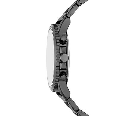 Men's Folio 3-Piece Three Hand Gunmetal Alloy Watch Gift Set