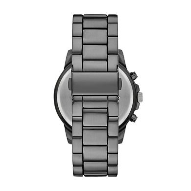 Men's Folio 3-Piece Three Hand Gunmetal Alloy Watch Gift Set