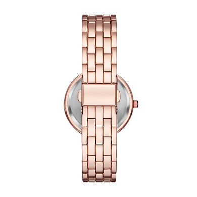 Folio Women's Rose Gold Tone Tone Bracelet Watch & Bracelet Set