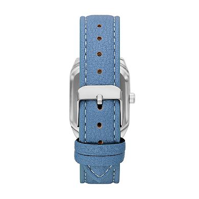Folio Women's Silver Tone Strap Watch & Bracelet Set