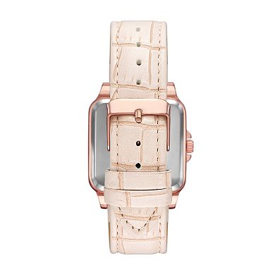Folio Women's Rose Gold Tone Tone Strap Watch & Bracelet Set