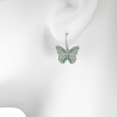 LC Lauren Conrad Silver Tone Butterfly Drop Earrings