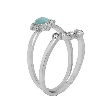 LC Lauren Conrad Silver Tone Stackable 2 Ring Set
