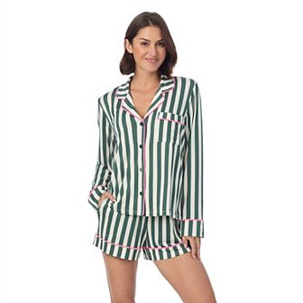 Women's Beauty Sleep Social Halloween Cozy Long Sleeve Notch Pajama Top & Pajama Boxers Set