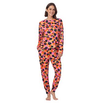 Women's Beauty Sleep Social Halloween 2 pc Cozy Long Sleeve Pajama Top & Pajama Pants Set