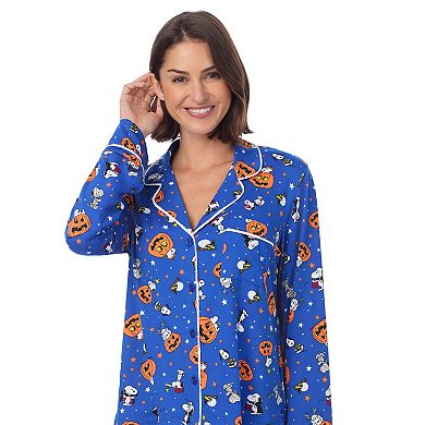 Women's Beauty Sleep Social 2-Piece Cozy Notch Long Sleeve Pajama Top & Pajama Pants Set