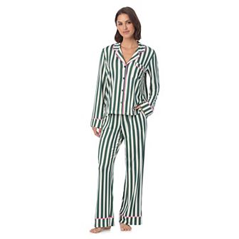 Women's Beauty Sleep Social Halloween 2 pc Cozy Notch Long Sleeve Pajama Top & Pajama Pants Set