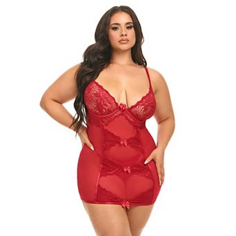 Plus Size Oh La La Cheri Milana Babydoll & Panty Set 70-12026X