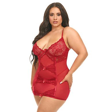 Plus Size Oh La La Cheri Milana Babydoll & Panty Set