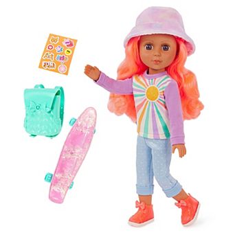 Battat Glitter Girls Sian 14-Inch Doll with Skateboard & Backpack