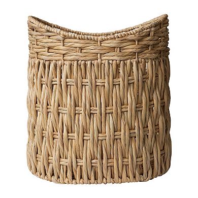 RGI Home Twisted Natural Water Hyacinth Decorative Storage Basket with Handles