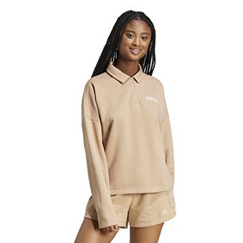 Women's adidas Essentials Linear Fleece Polo Sweatshirt