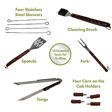 Cuisinart® 13-pc. Wooden Handle Grilling Tool Set
