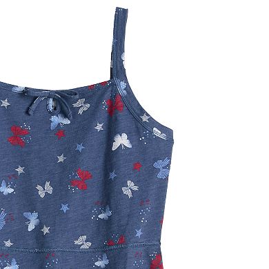 Girls 7-16 SO® Adaptive Red, White & Blue Icons Fit & Flare Dress