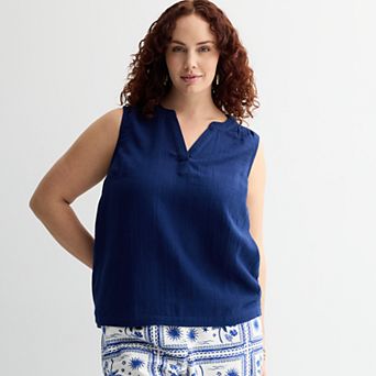 Plus Size Sonoma Goods For Life® Easy Soft Gauze Top