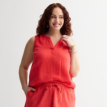 Plus Size Sonoma Goods For Life® Easy Soft Gauze Top