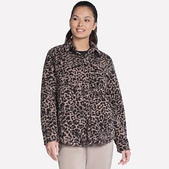 Women's Skechers® Cheetah Print Sherpa Shacket