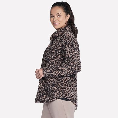Women's Skechers® Cheetah Print Sherpa Shacket
