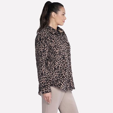 Women's Skechers® Cheetah Print Sherpa Shacket