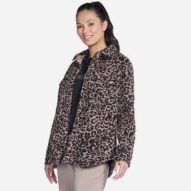 Women's Skechers® Cheetah Print Sherpa Shacket