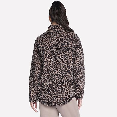 Women's Skechers® Cheetah Print Sherpa Shacket