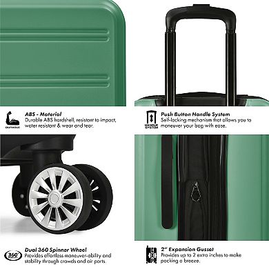 Travel Select 2-Piece Snowcreek Hardside Expandable Luggage Set with USB Port