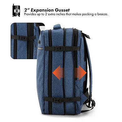 Travel Select Grayville 16.5-Inch Multi-Functional Expandable Laptop Backpack with USB Port