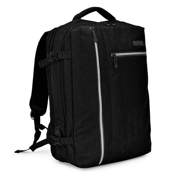 Travel Select Grayville 16.5-Inch Multi-Functional Expandable Laptop Backpack with USB Port - Black