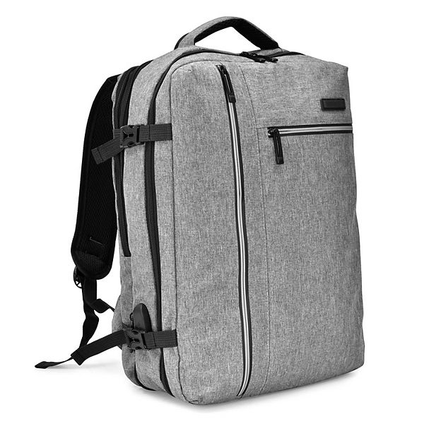 Travel Select Grayville 16.5-Inch Multi-Functional Expandable Laptop Backpack with USB Port - Gray