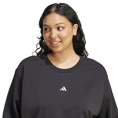 Plus Size adidas Essentials Feel Cozy Small Logo Sweatshirt