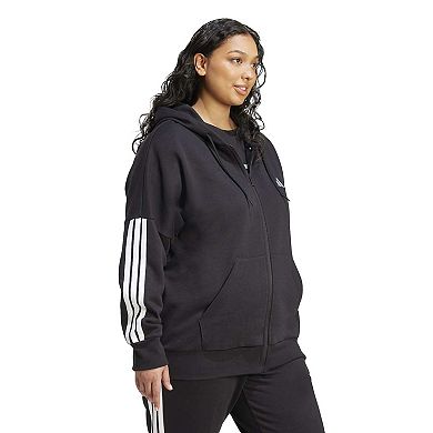 Plus Size adidas Essentials 3-Stripes Full-Zip Fleece Hoodie