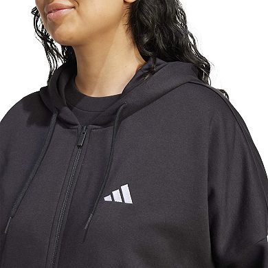 Plus Size adidas Essentials 3-Stripes Full-Zip Fleece Hoodie