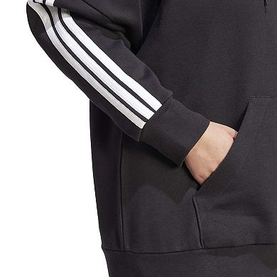 Plus Size adidas Essentials 3-Stripes Full-Zip Fleece Hoodie